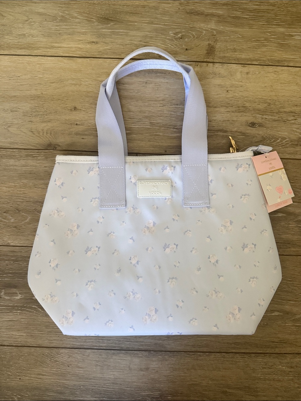 Loveshackfancy x Target Blue Floral lunch Bag with Short Handles
